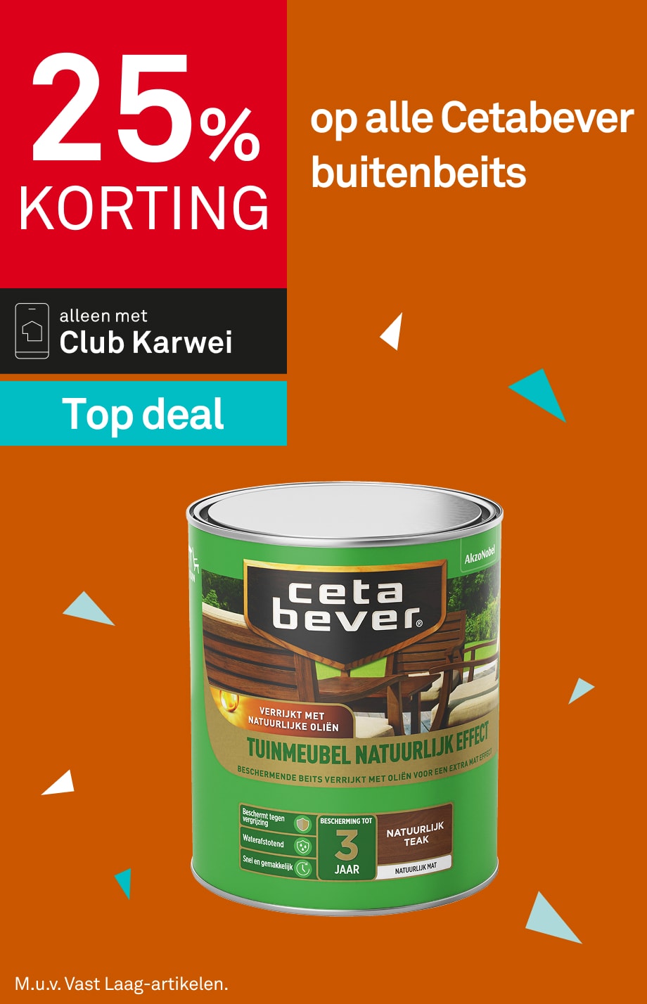 25% korting op alle Cetabever buitenbeits